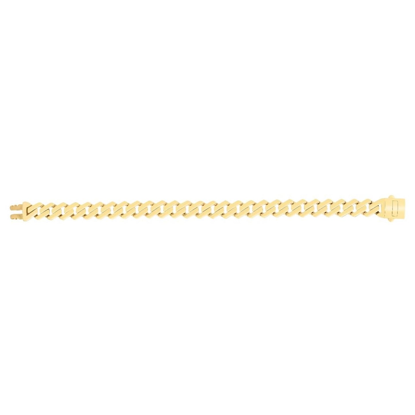 14K Gold Yellow 11.5mm Modern Edge Miami Bracelet 8.5"