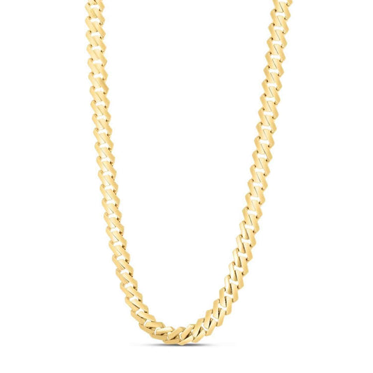 14K Yellow Gold 11.5mm Diamond-Cut Lite Edge Miami Chain (Hollow) 24"