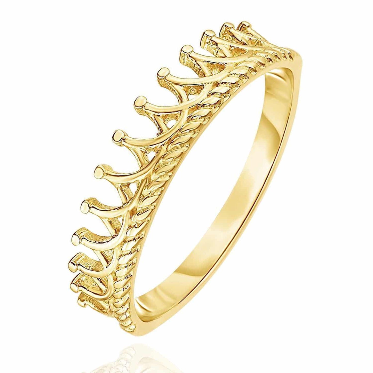 14K Gold Ornamental Crown Ring