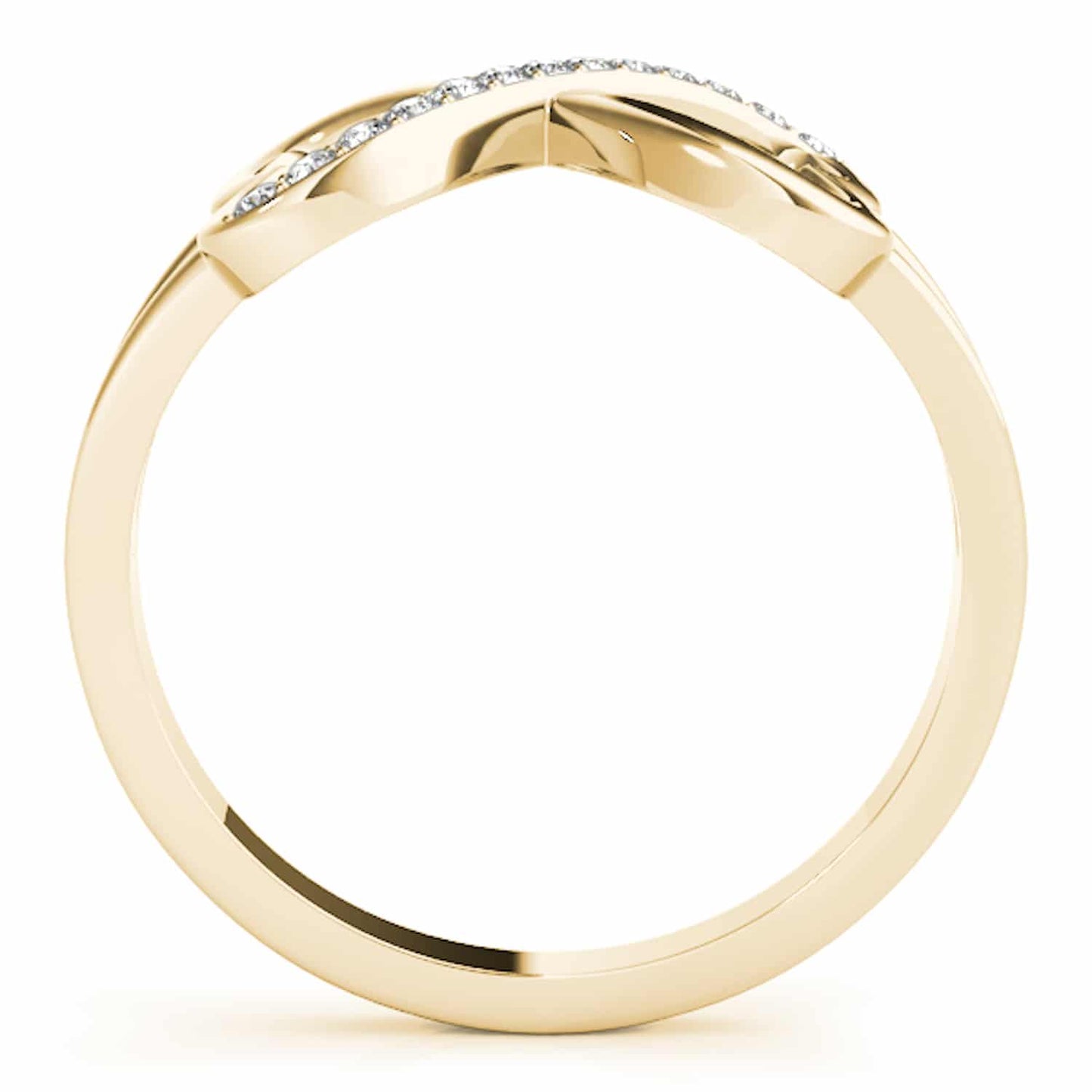 0.15CTW Natural Diamond 14K Yellow Gold Infinity Heart Ring