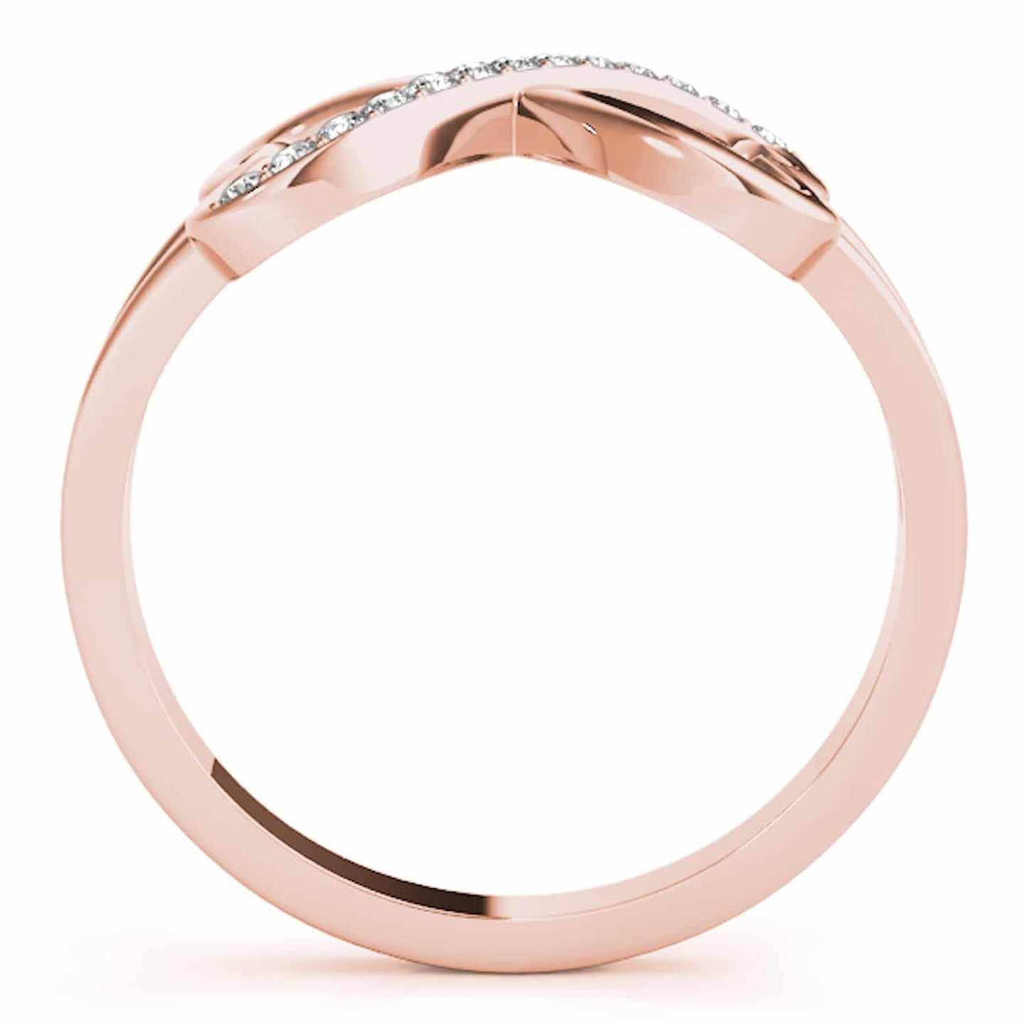 0.15CTW Natural Diamond 14K Rose Gold Infinity Heart Ring