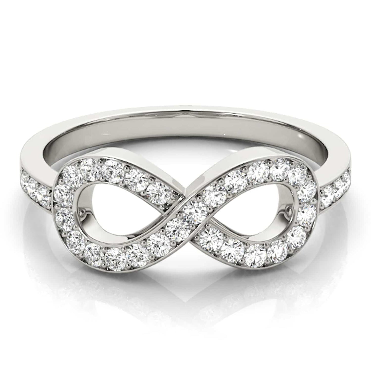 0.40CTW Real Diamond 14K Gold White Infinity Ring