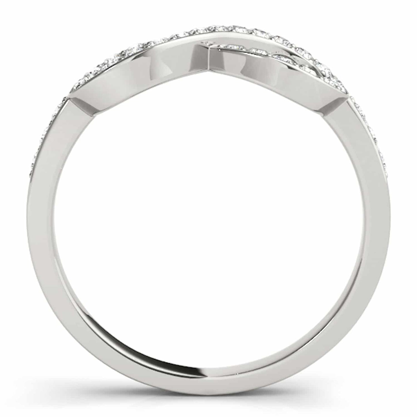 0.40CTW Real Diamond 14K Gold White Infinity Ring