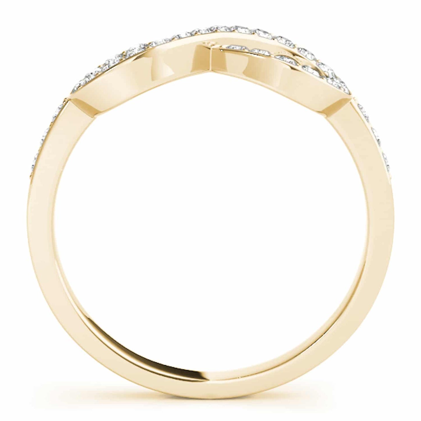 0.40CTW Natural Diamond 14K Yellow Gold Infinity Ring