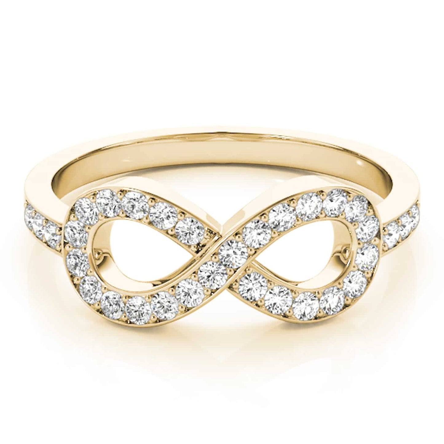 0.40CTW Natural Diamond 14K Yellow Gold Infinity Ring
