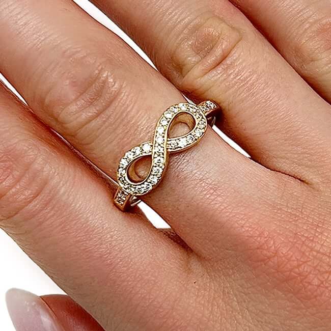 0.40CTW Natural Diamond 14K Yellow Gold Infinity Ring