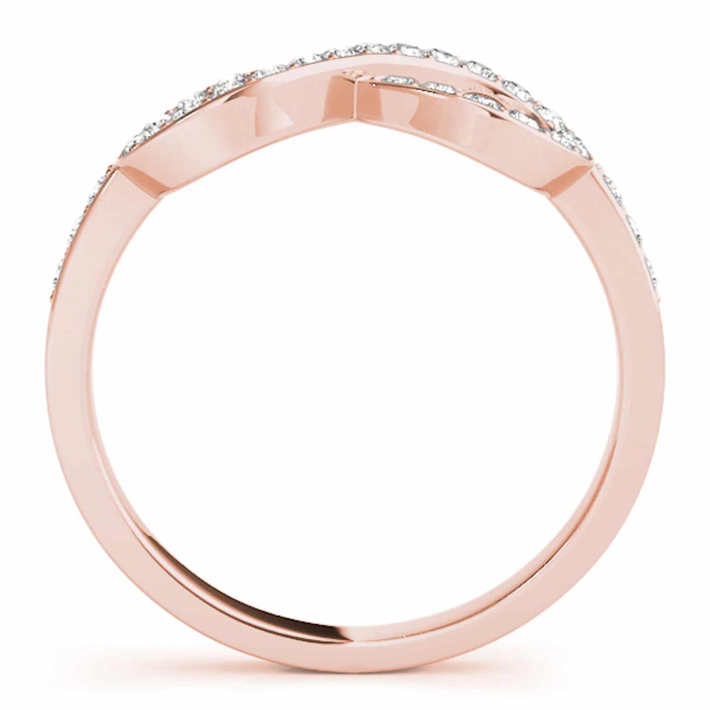 0.40CTW Natural Diamond 14K Rose Gold Infinity Ring