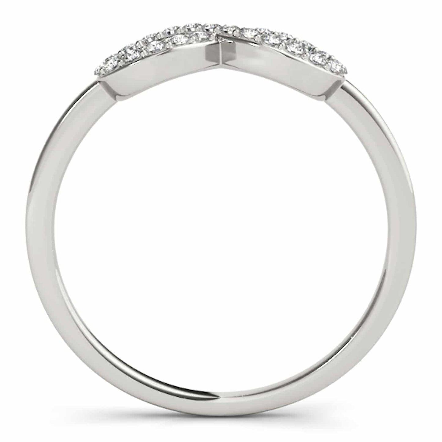 0.12CTW Natural Diamond 14K Gold White Infinity Ring