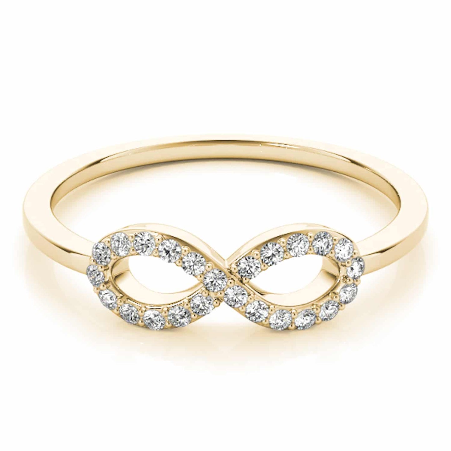 0.12CTW Natural Diamond 14K Yellow Gold Infinity Ring