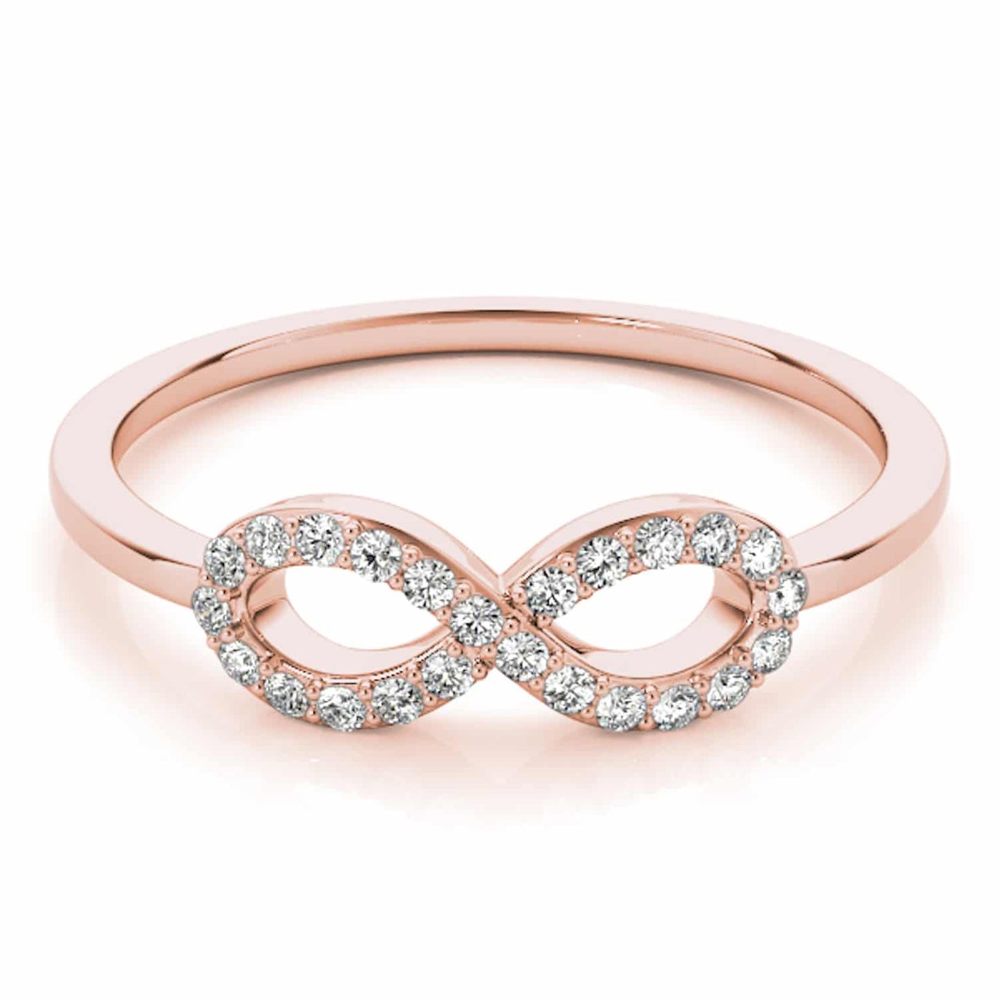 0.12CTW Natural Diamond 14K Rose Gold Infinity Ring