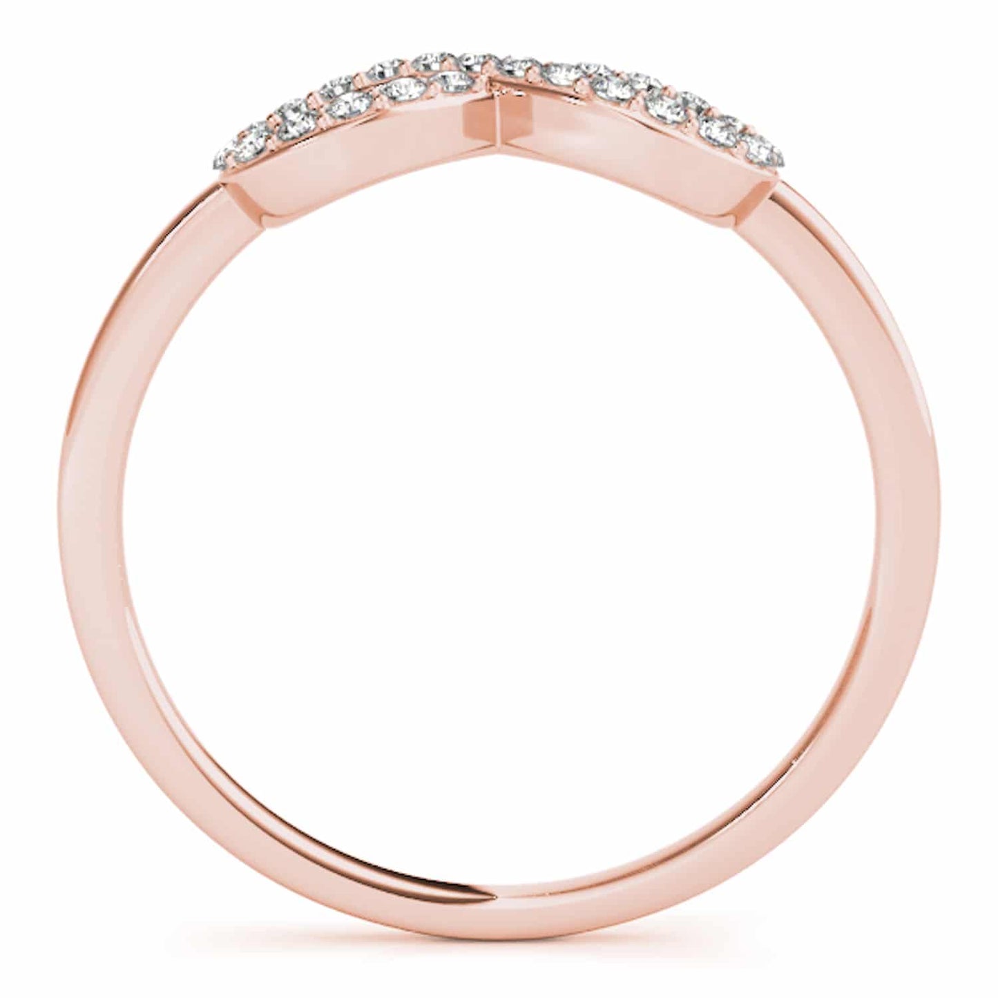 0.12CTW Natural Diamond 14K Rose Gold Infinity Ring