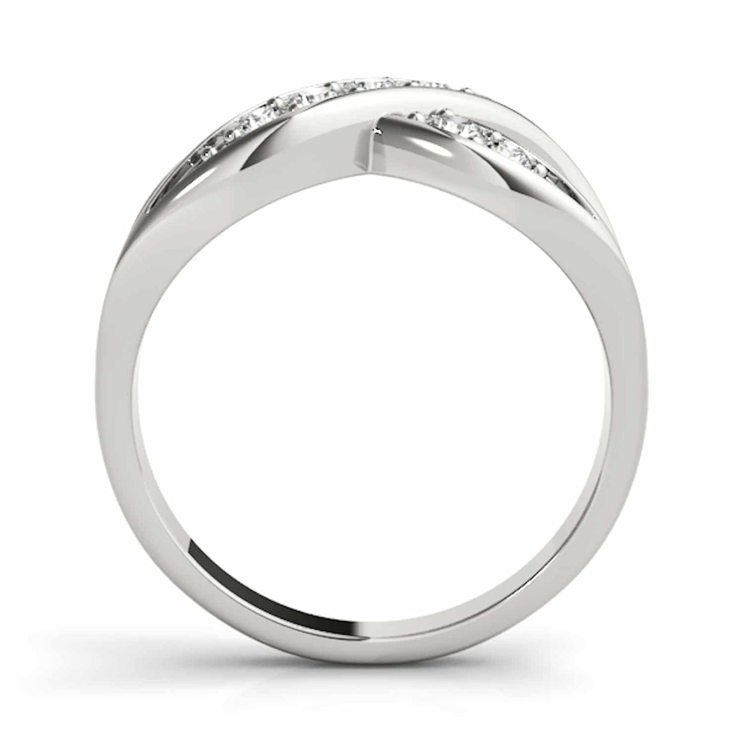 0.25CTW Natural Diamond 14K Gold White Infinity Twist Ring