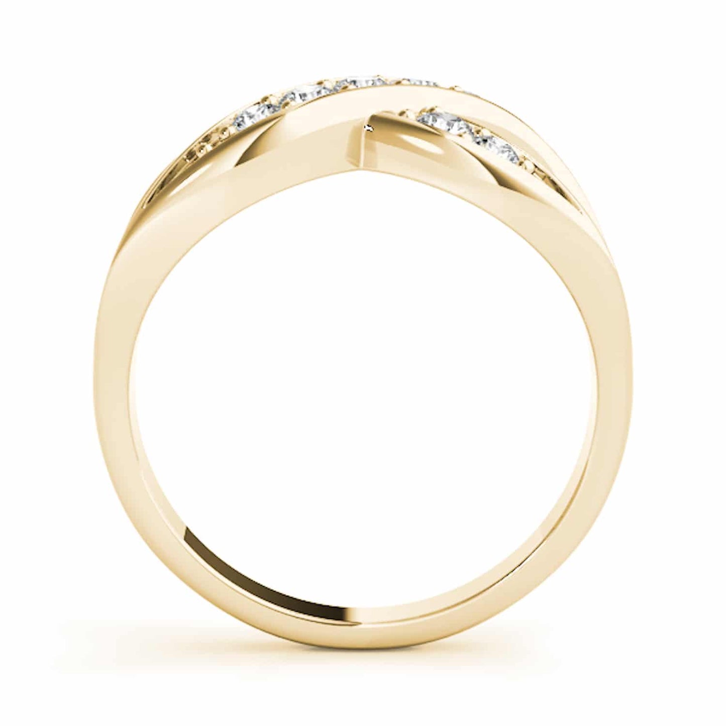 0.25CTW Natural Diamond 14K Yellow Gold Infinity Twist Ring