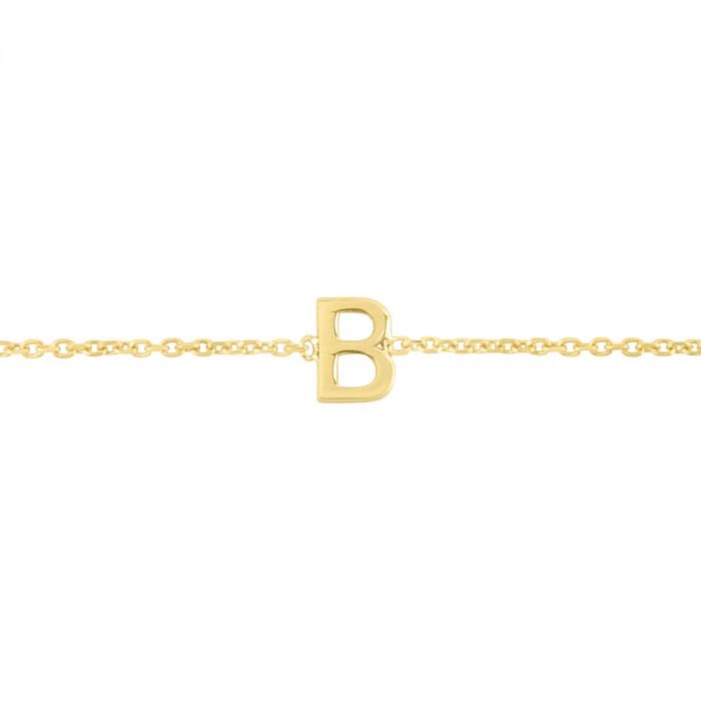 14K Gold Yellow Letter Initials Bracelet 6.5"-7" Adjustable