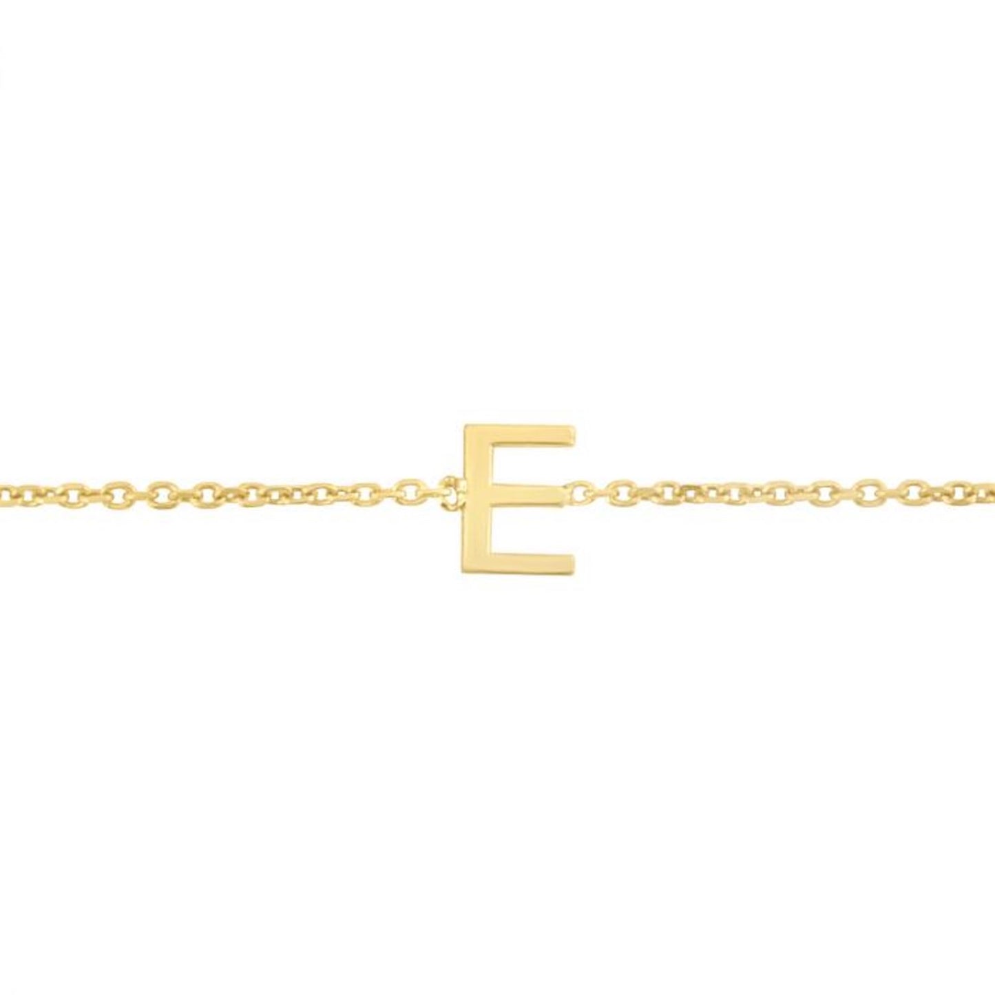 14K Gold Yellow Letter Initials Bracelet 6.5"-7" Adjustable