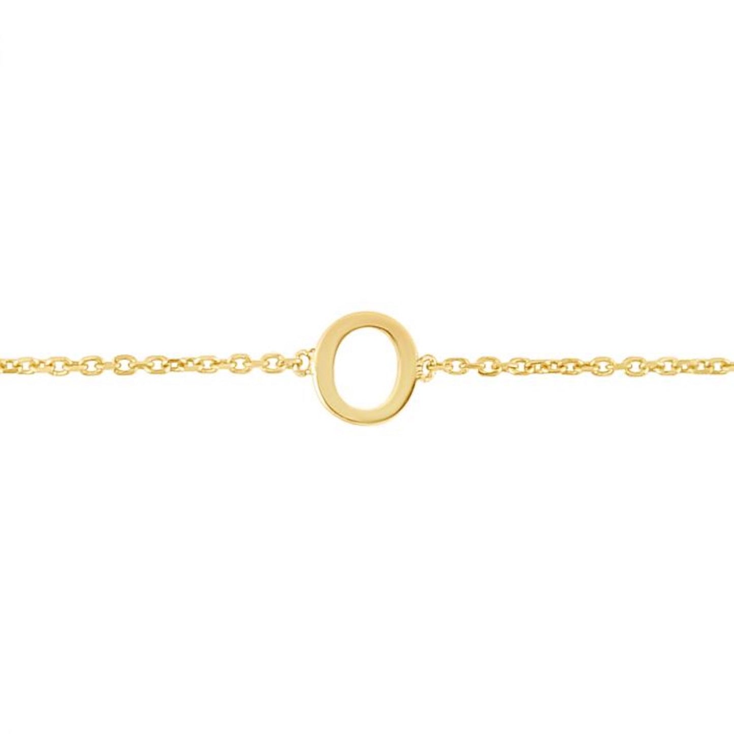 14K Gold Yellow Letter Initials Bracelet 6.5"-7" Adjustable