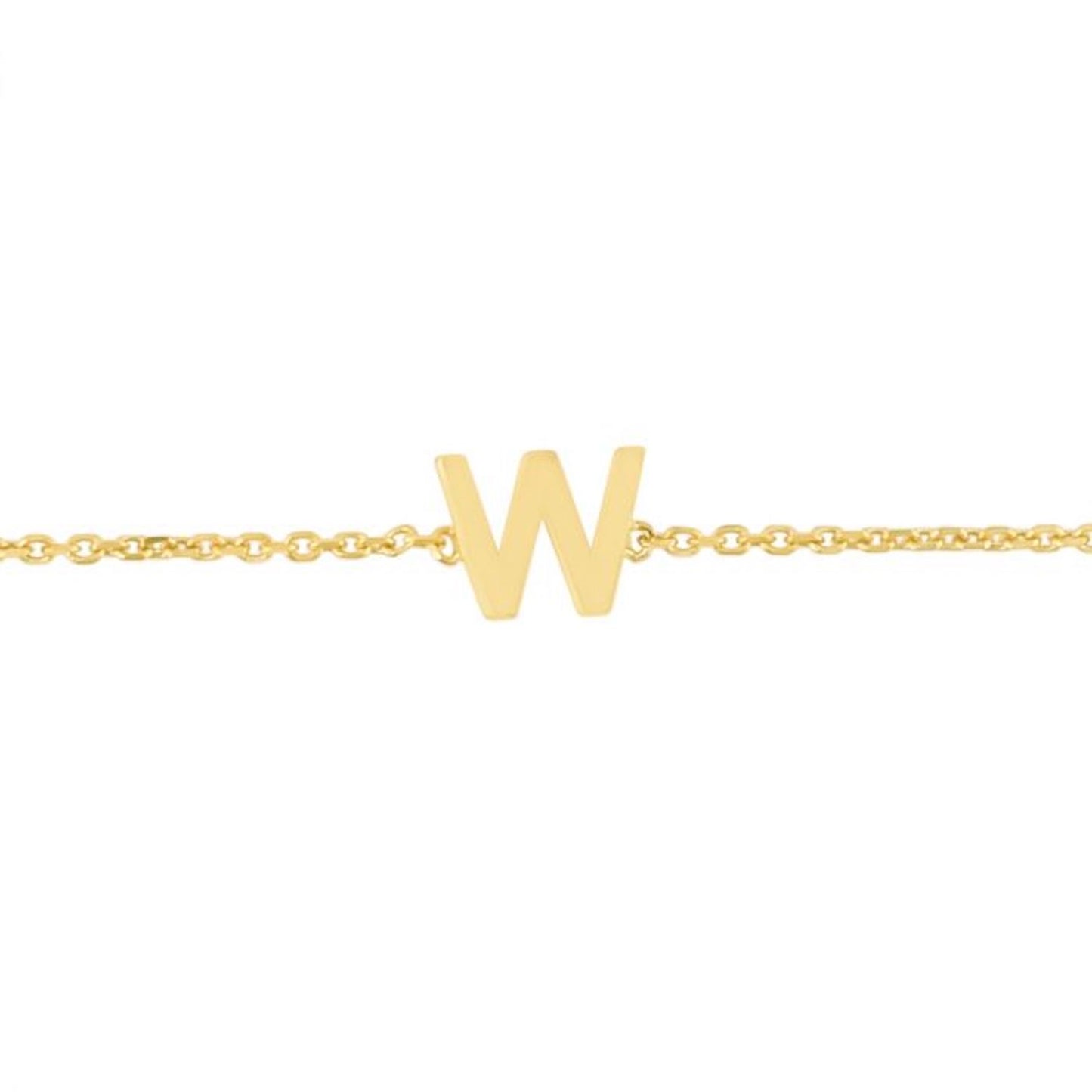 14K Gold Yellow Letter Initials Bracelet 6.5"-7" Adjustable