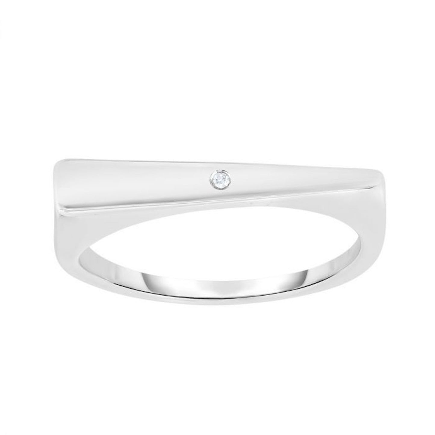 Real Diamond Sterling Silver Modern Triangle Ring