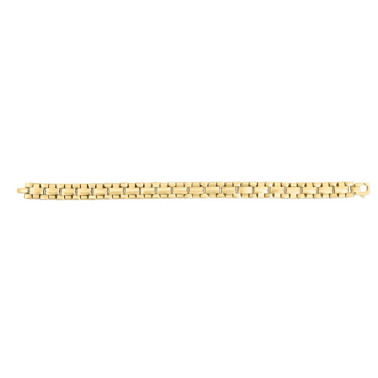 14K Gold Yellow 9.5mm Panther Bracelet 7.25"-8.25"