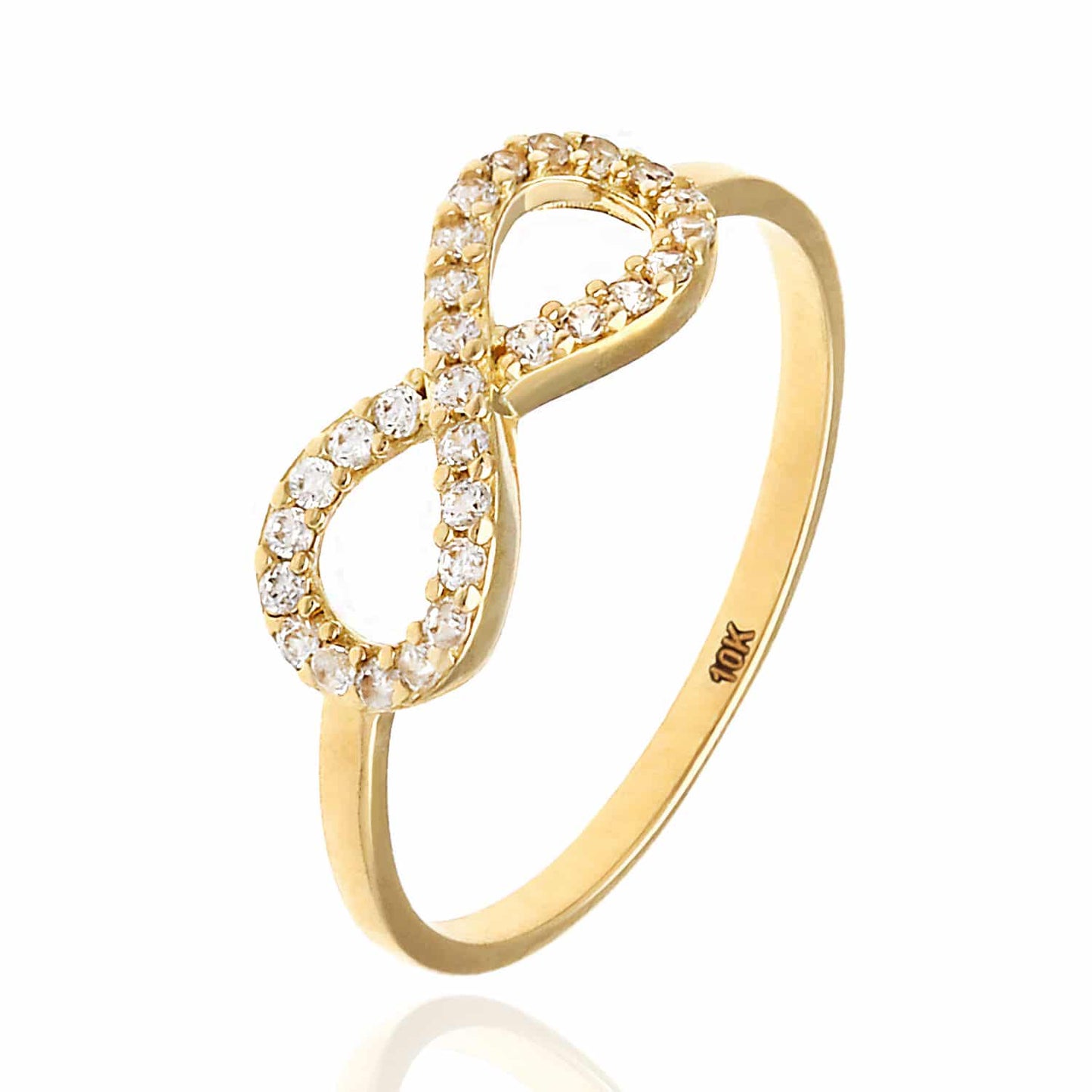 10K Gold Yellow CZ Infinity Ring