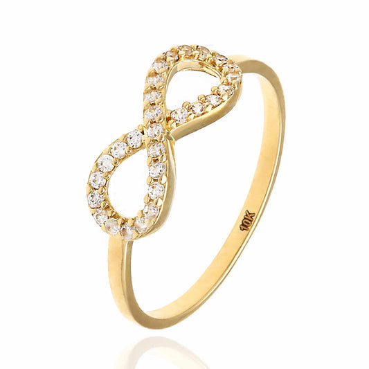 10K Gold Yellow CZ Infinity Ring