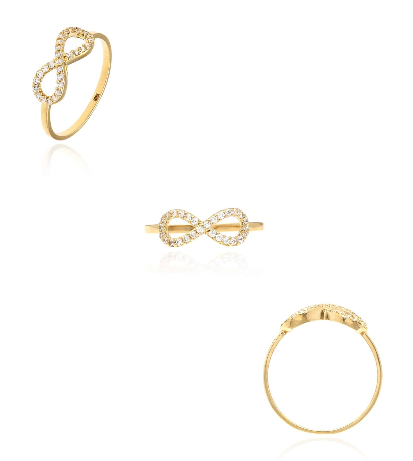 10K Gold Yellow CZ Infinity Ring
