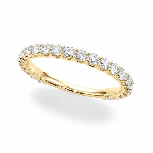 0.75CTW Natural Diamond 14K Yellow Gold 3/4 Eternity Ring Band