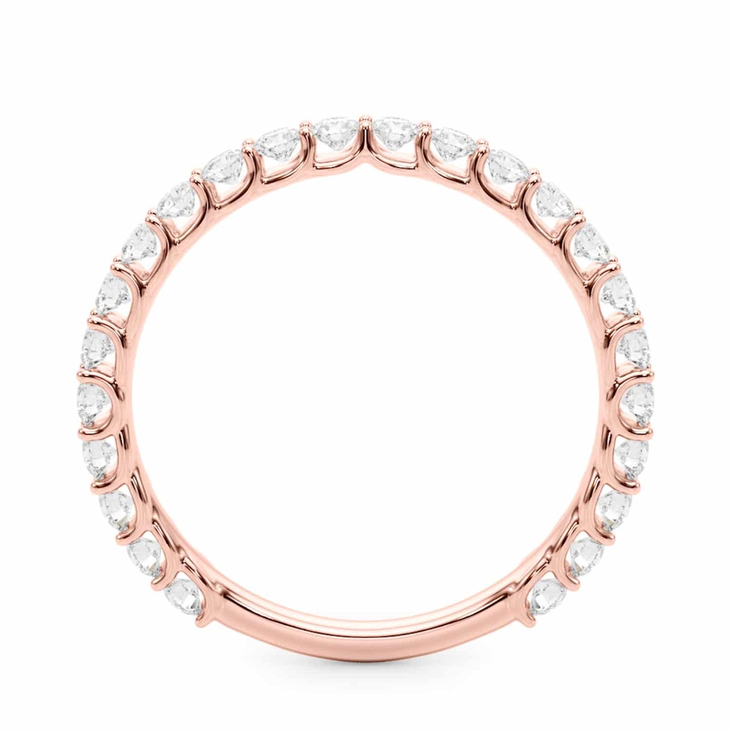 0.75CTW Natural Diamond 14K Rose Gold 3/4 Eternity Ring Band