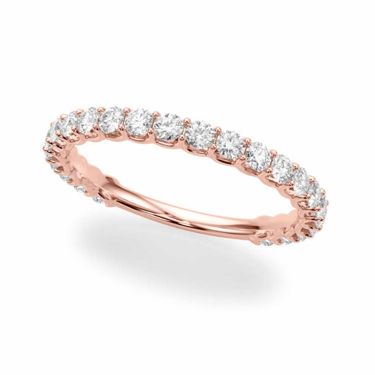 0.75CTW Natural Diamond 14K Rose Gold 3/4 Eternity Ring Band