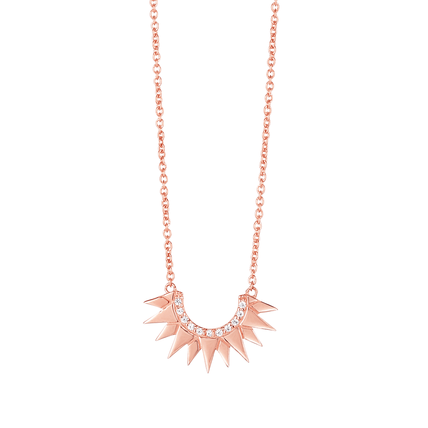 .55CTW Real Diamond 14K Gold Yellow White Rose Sunburst Necklace 16"-18" Adj.