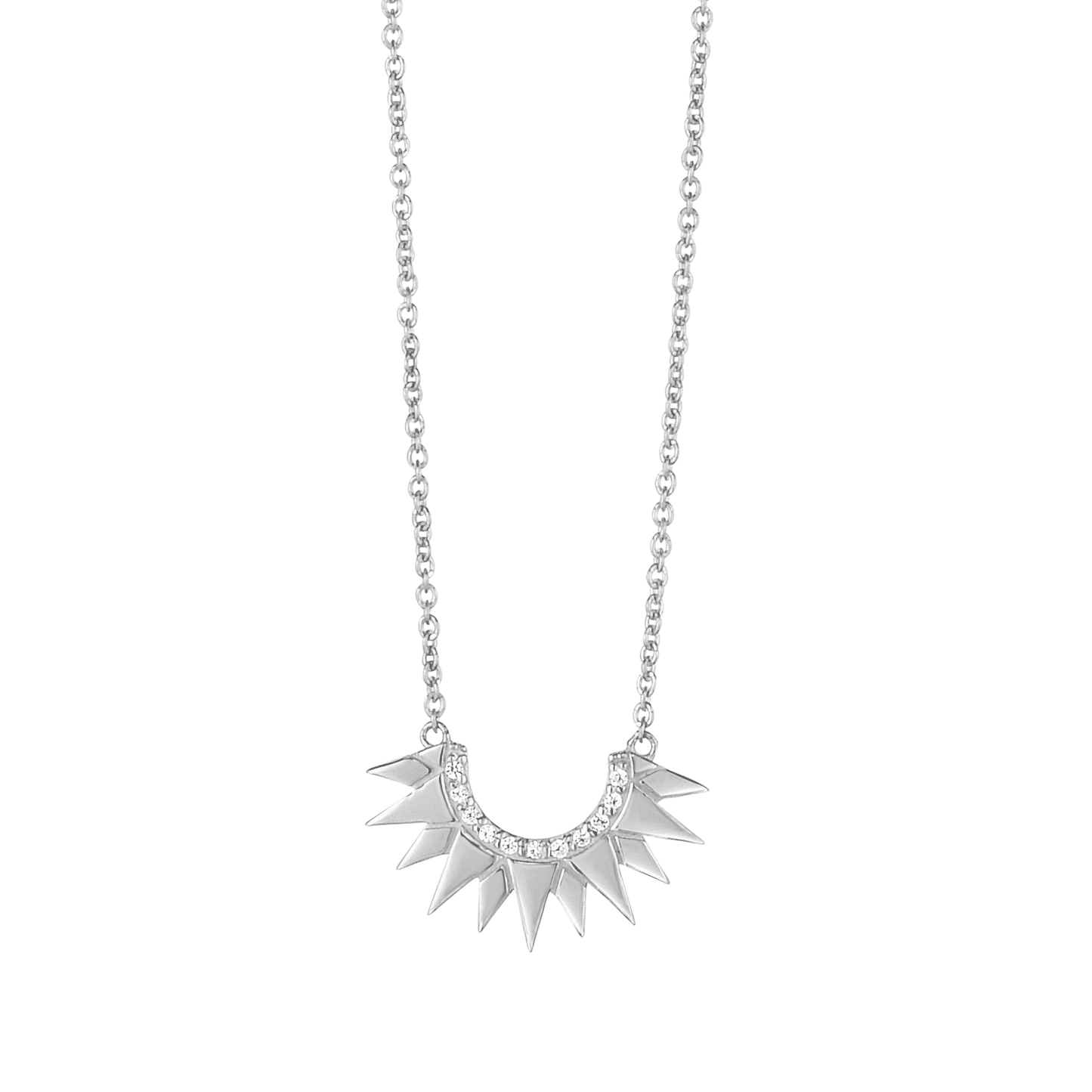 .55CTW Real Diamond 14K Gold Yellow White Rose Sunburst Necklace 16"-18" Adj.