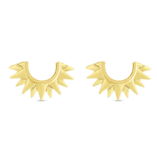 14K Gold Sunburst Stud Earrings