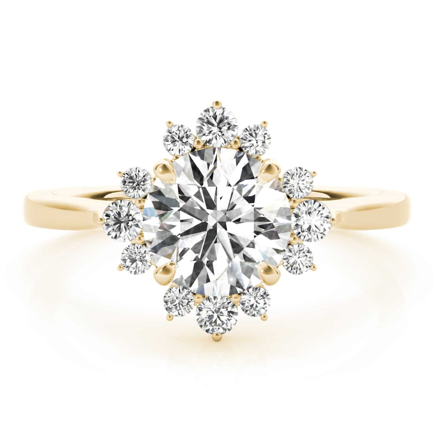1.50CTW Lab-Grown Diamond 14K Gold Yellow Flower Engagement Ring