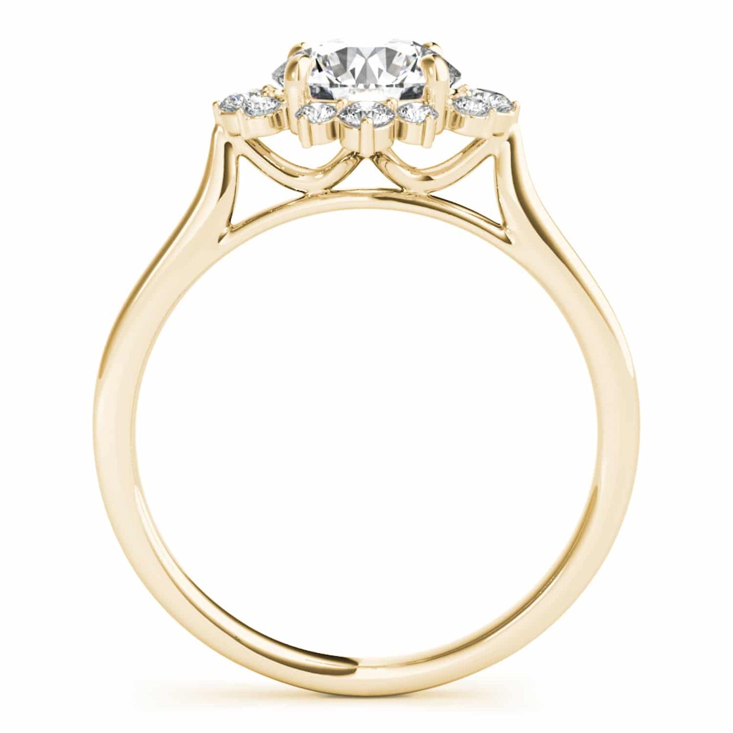 1.50CTW Lab-Grown Diamond 14K Gold Yellow Flower Engagement Ring