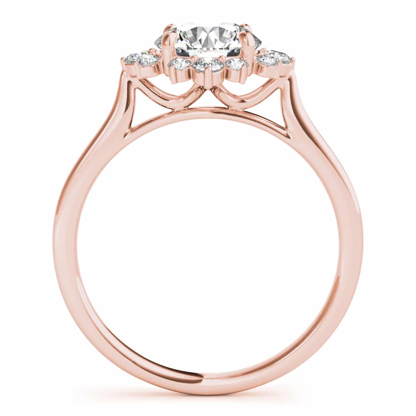 1.50CTW Lab-Grown Diamond 14K Gold Rose Flower Engagement Ring