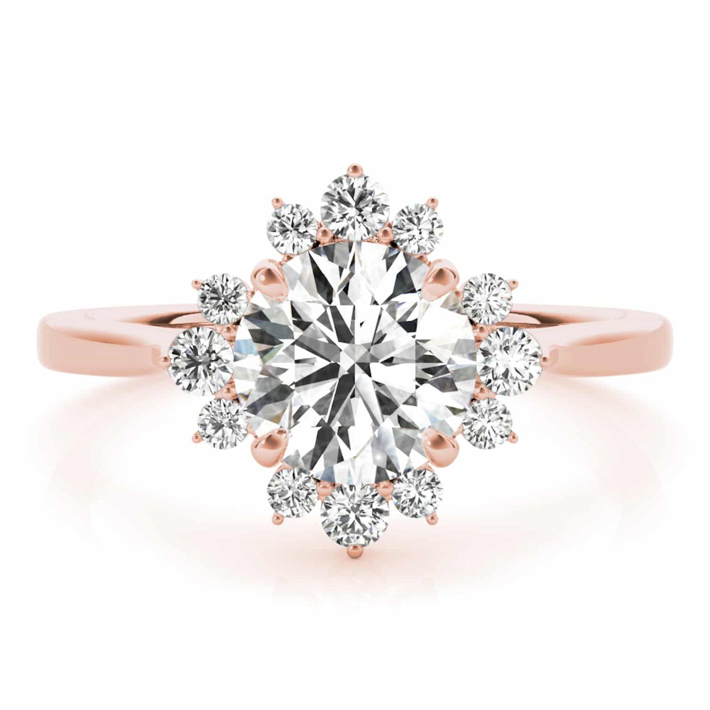 1.50CTW Lab-Grown Diamond 14K Gold Rose Flower Engagement Ring
