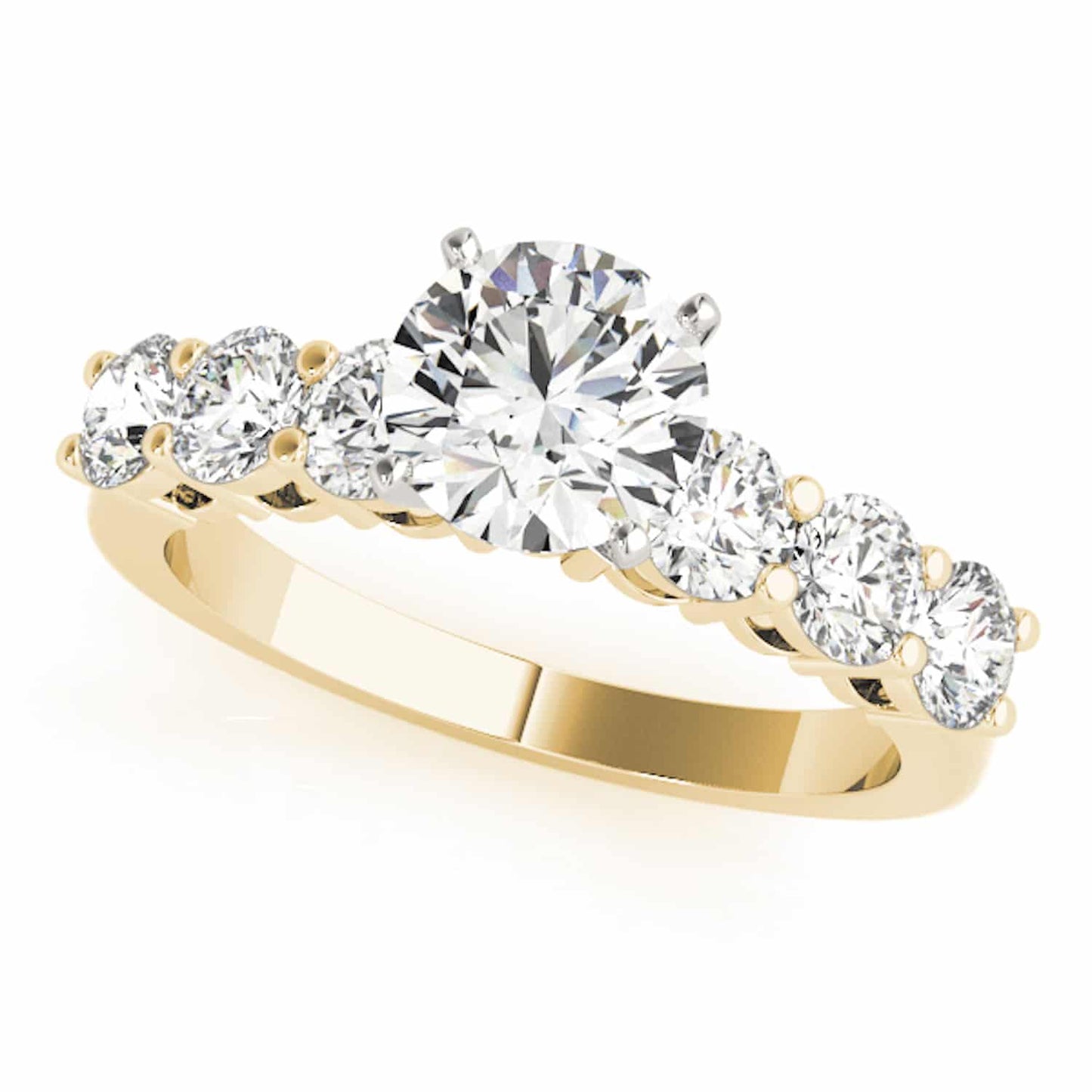 1.45CTW Lab-Grown Diamond 18K Gold Yellow Classic Engagement Ring