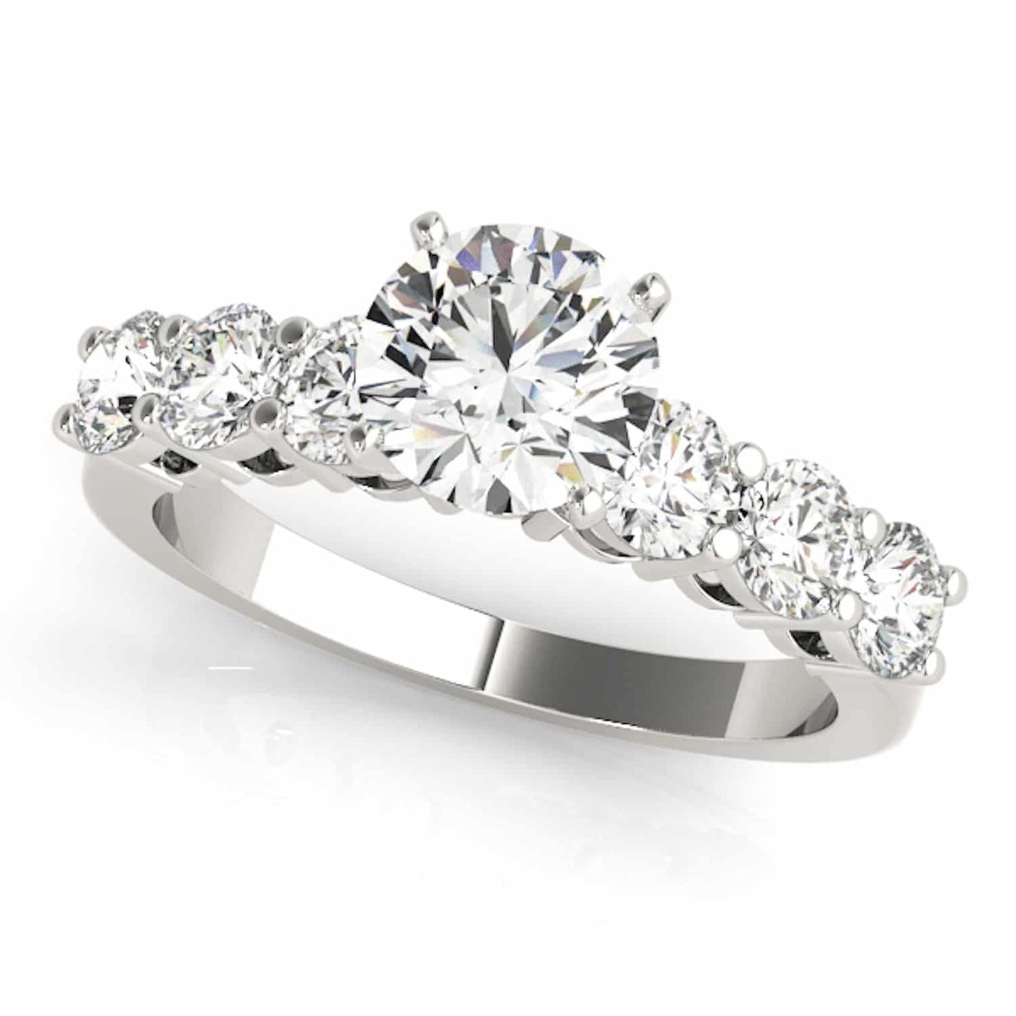 1.45CTW Lab-Grown Diamond 18K Gold White Classic Engagement Ring