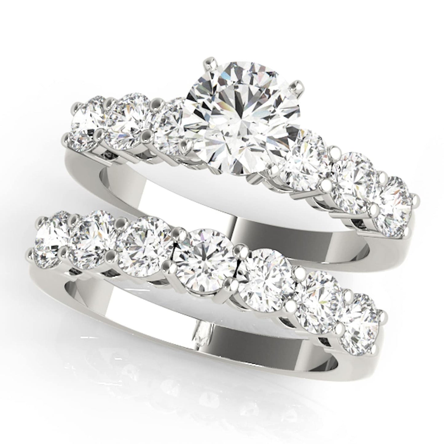 0.45CTW Lab-Grown Diamond 18K Gold White Wedding Band