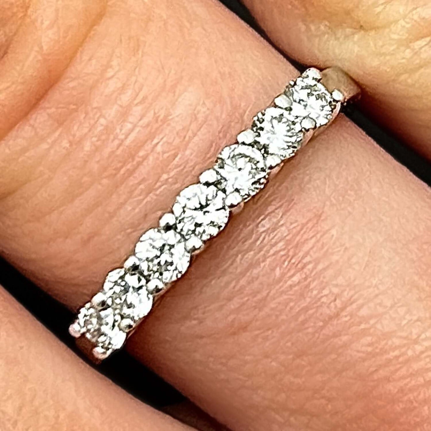 0.45CTW Lab-Grown Diamond 18K Gold White Wedding Band