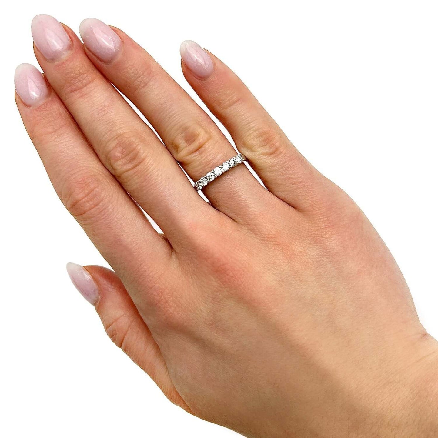 0.45CTW Lab-Grown Diamond 18K Gold White Wedding Band