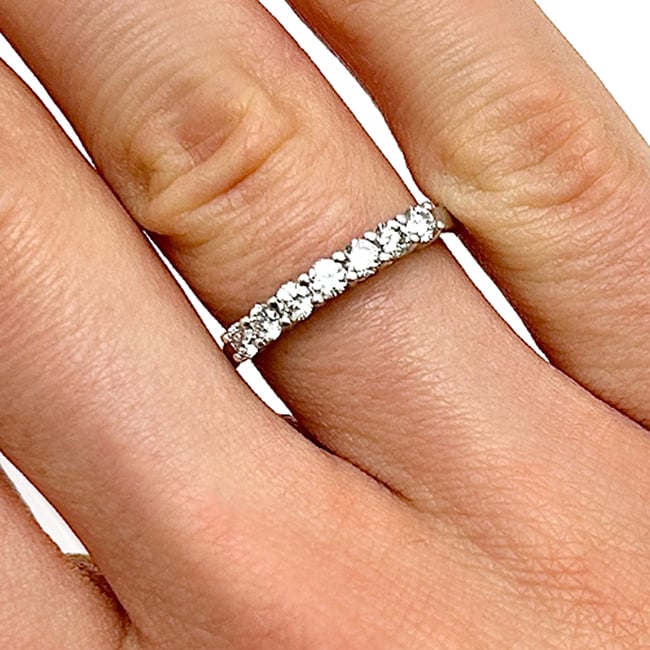 0.45CTW Lab-Grown Diamond 18K Gold White Wedding Band