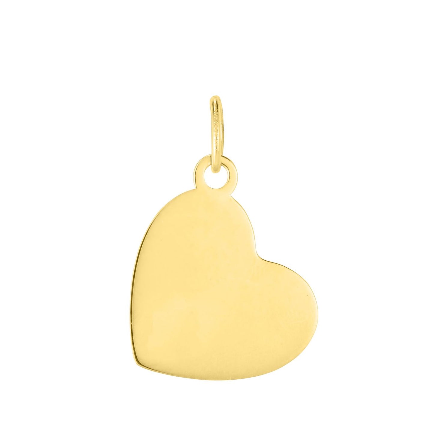 Engravable 14K Gold Personalized Sideways Heart Pendant 1"