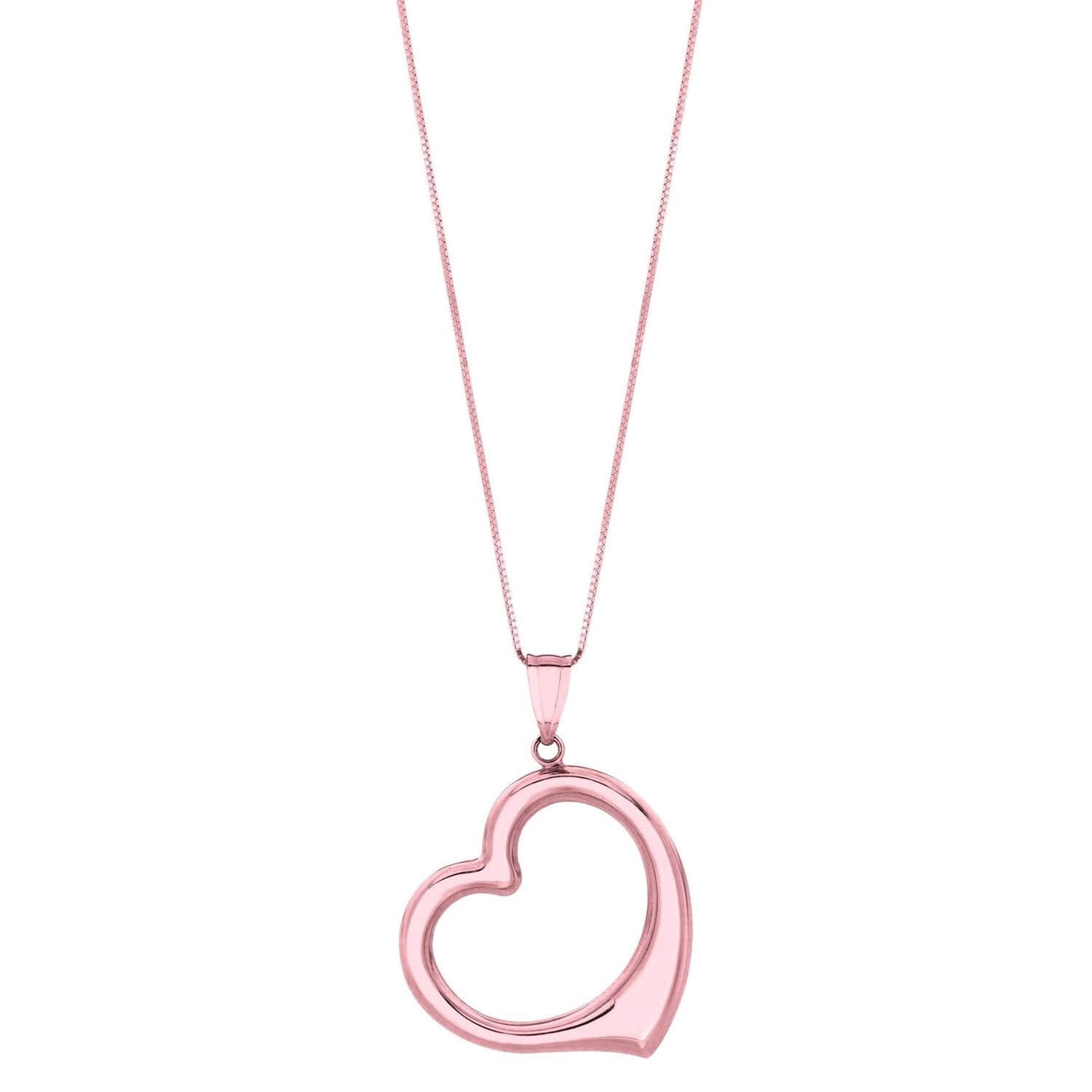 14K Gold Yellow Rose White Puffed Open Heart Pendant Chain Necklace 18"