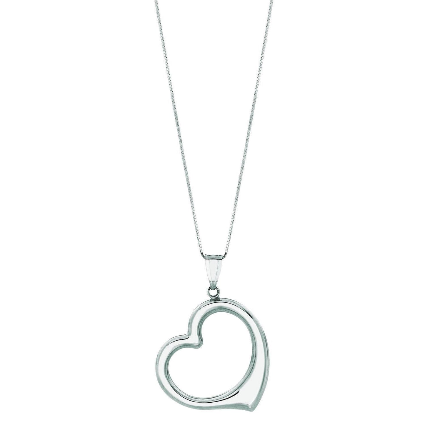 14K Gold Yellow Rose White Puffed Open Heart Pendant Chain Necklace 18"