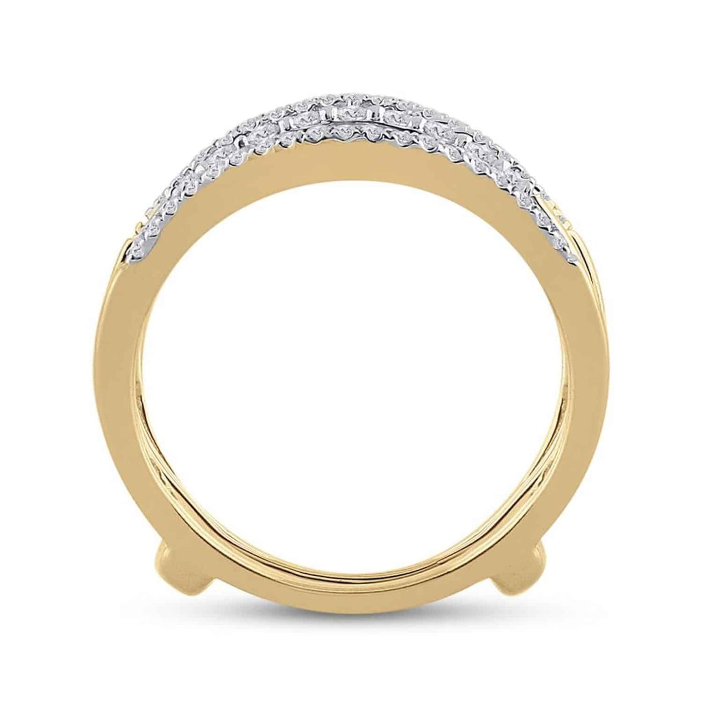0.50CTW Real Diamond 14k Gold Yellow Wrap Ring Enhancer