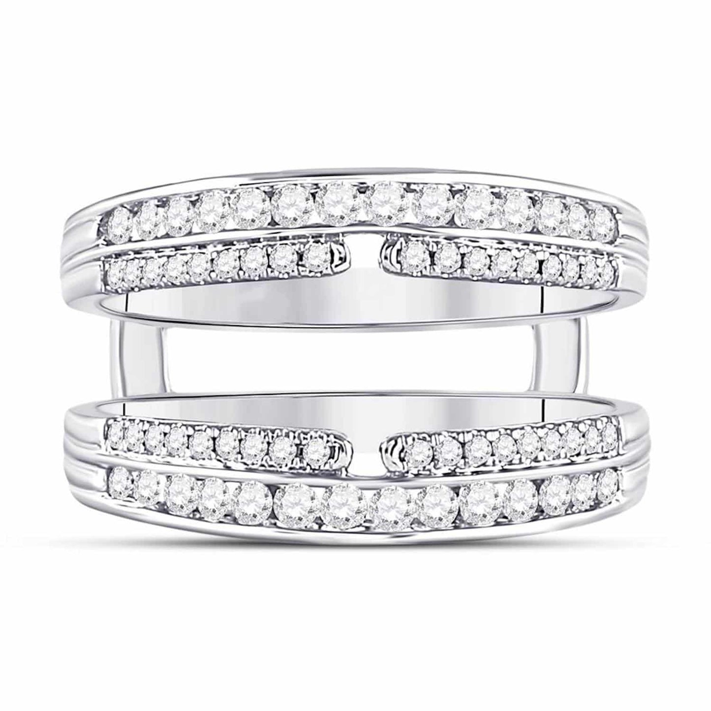 0.50CTW Real Diamond 14K Gold White Wedding Band Wrap Ring Enhancer