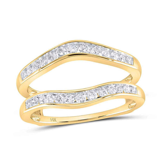 0.50CTW Natural Diamond 14K Gold White Chevron Wrap Wedding Band Ring Enhancer