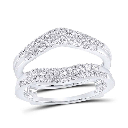 0.50CTW Natural Diamond 14K Gold White Double Raw Wrap Ring Enhancer