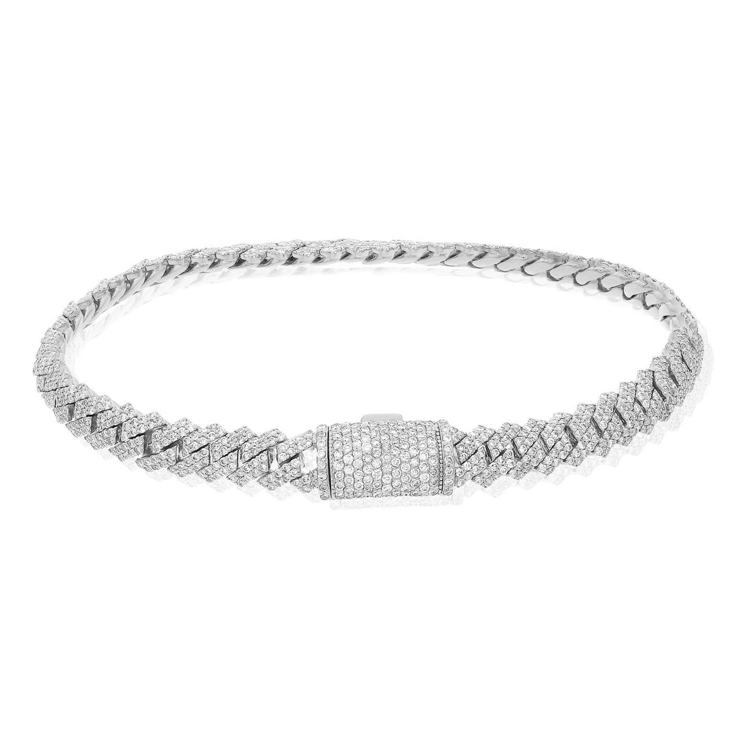 4.65CTW Natural Diamond Pave 14K Rose Gold Yellow White Edge Miami Bracelet 7.5"